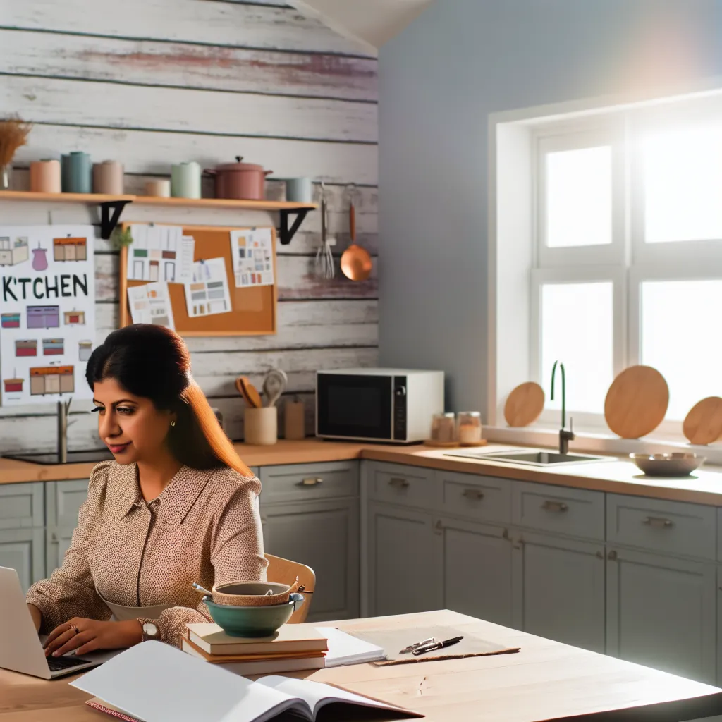 Kitchen writer at work