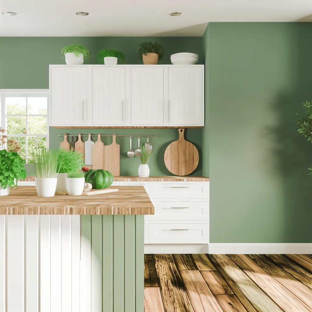 Bright organized kitchen island with natural light